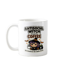 Antisocial Witch Fuelled By Coffee Halloween