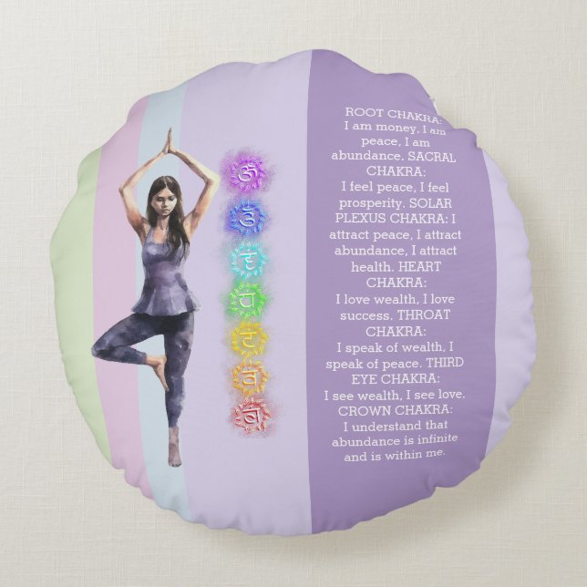 ANTISTRESS CALM CHAKRA VISUALIZATION relax Round Cushion (Back)