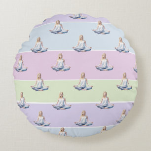 ANTISTRESS CALM MEDITATION RELAX PASTEL CHAKRA ROUND CUSHION