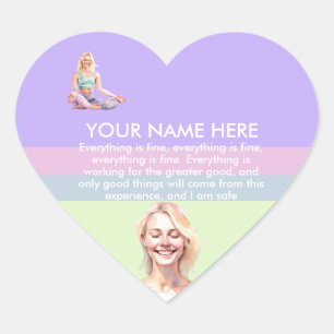 ANTISTRESS CALM SIP CALM PASTEL YOGA ZEN HEART STICKER