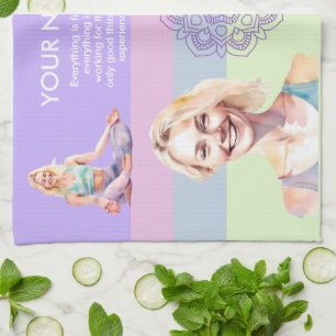 ANTISTRESS CALM YOGA PASTEL ZEN RELAX TEA TOWEL