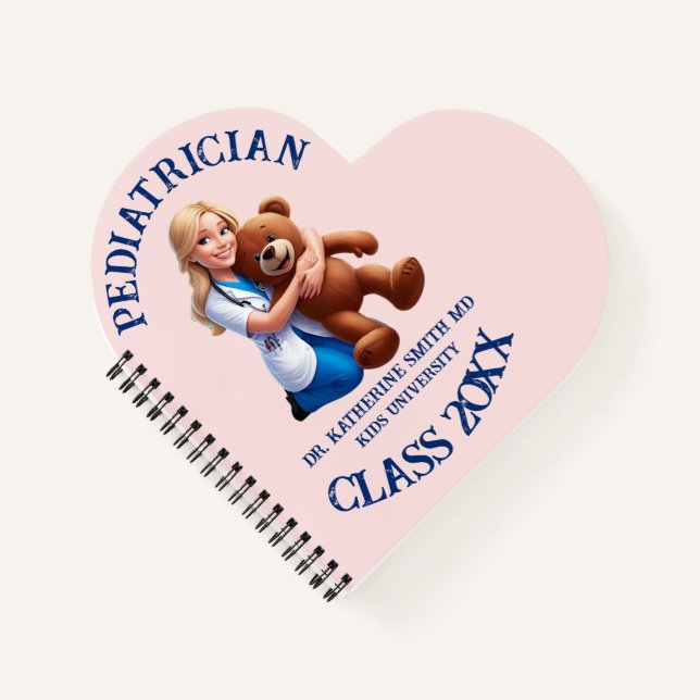 antistress pediatrician teddy bear kids university notebook (Front)