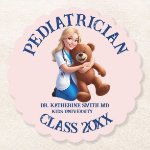 antistress pediatrician teddy bear kids university paper coaster
