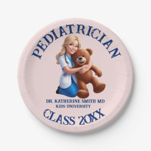 antistress pediatrician teddy bear kids university paper plate