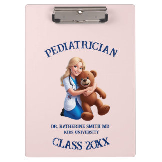 antistress pediatrician teddy bear pink university clipboard