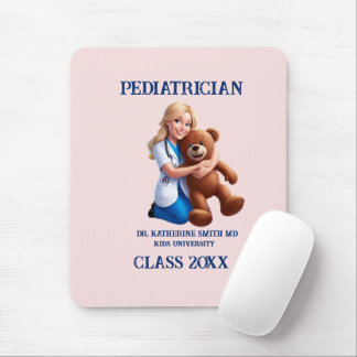 antistress pediatrician teddy bear pink university mouse pad