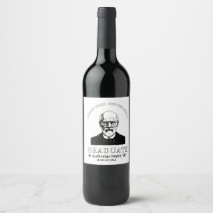 Antistress Psychiatrist Mental Health black Wine Label