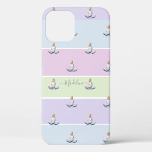 ANTISTRESS relax green violet rose pastel iPhone 12 Case