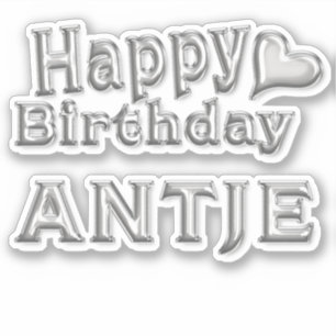 Antje Happy Birthday silver sticker
