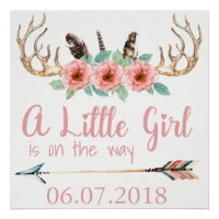 Antler Baby Shower Poster