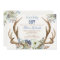 Antler boho rustic baby shower invitation boy
