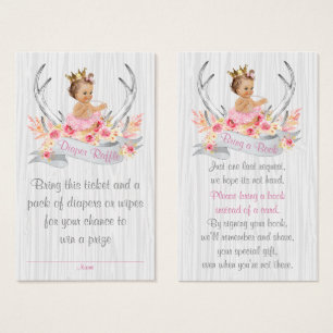 Antler Diaper Raffle Ticket and Bring a Book Card