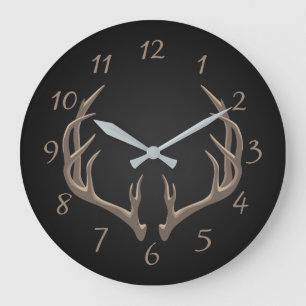 Antler Illustration Large Clock