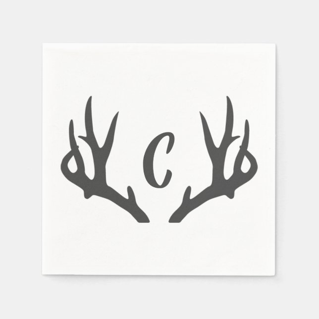 Antler Monogram Napkin (Front)