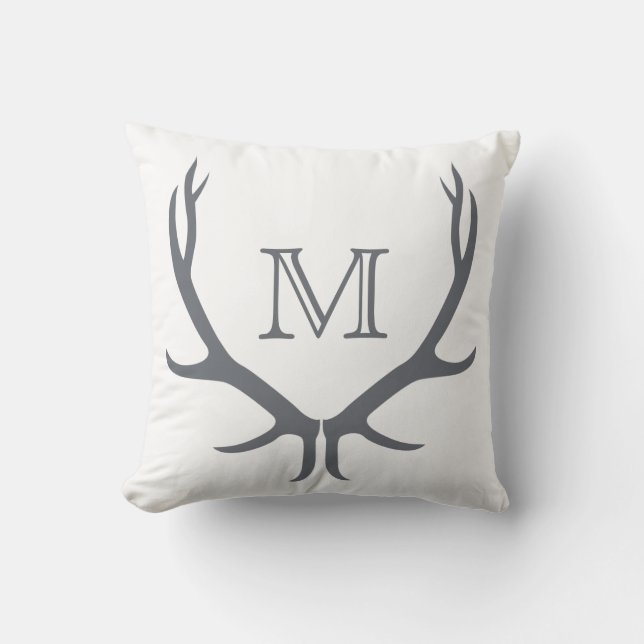 Antler Monogram Pillow (Front)