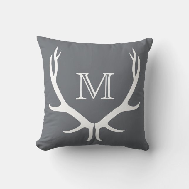 Antler Monogram Pillow (Front)