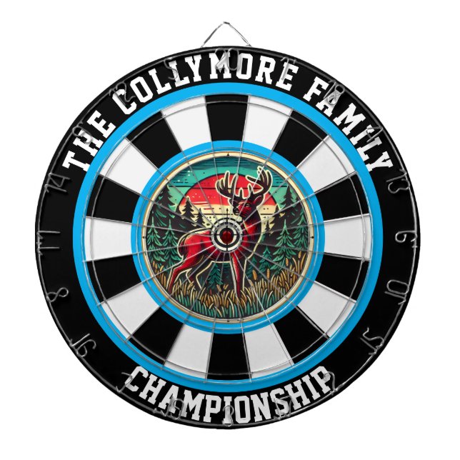 Antlered Deer Rustic Target Art Dartboard (Front)