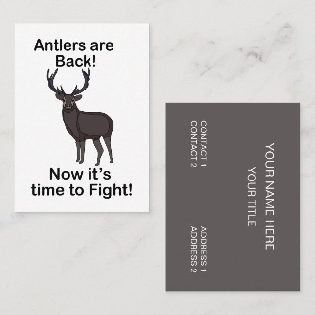 Antlers Are Back Deer Quote Speed Dating Service Business Card (Front/Back)
