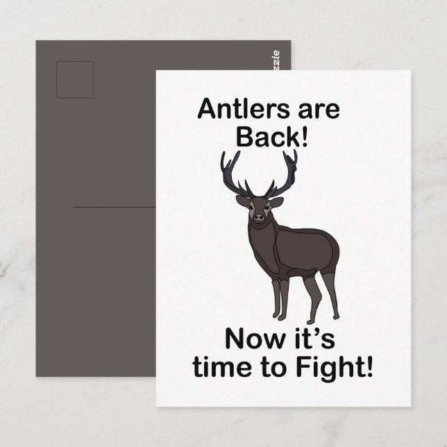 Antlers Are Back It's Time To Fight Deer Quote Postcard (Front/Back)