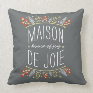 Antlers Berries and Pine Accent Pillow