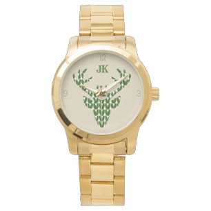 Antlers Deer Hunter Xmas Personalised Initials Watch