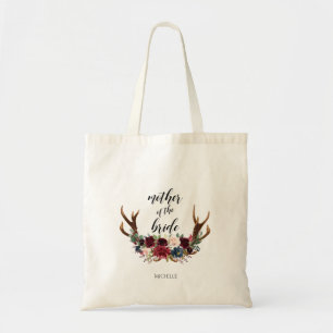 Antlers Floral Bridal Party Mother of the bride Tote Bag
