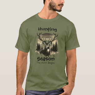 Antlers Nature Green HUNTING Personalise T-Shirt