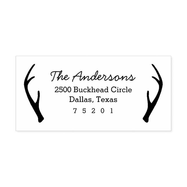 Antlers Return Address Rubber Stamp (Imprint)