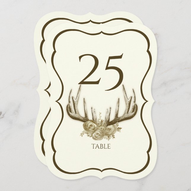Antlers Scallop Table Number (Front/Back)