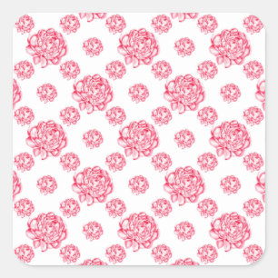 Antlers With Floral Square Sticker