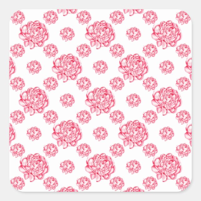 Antlers With Floral Square Sticker (Front)