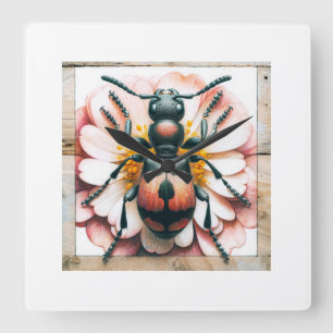 Antlike Flower Beetle 030624IREF121 - Watercolor Square Wall Clock