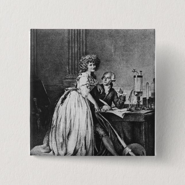 Antoine Laurent Lavoisier  and his wife 15 Cm Square Badge (Front)