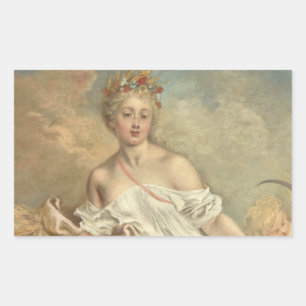 Antoine Watteau Ceres (Summer) c1717-1718 Rectangular Sticker