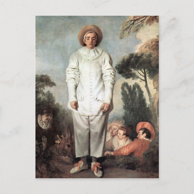 ANTOINE WATTEAU - Pierrot (Gilles) 1718 Postcard (Front)