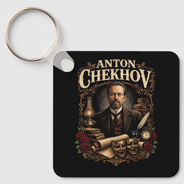 Anton Chekhov Key Ring (Front)