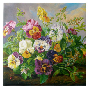 Anton Mollis VintagePansy Ceramic Tile