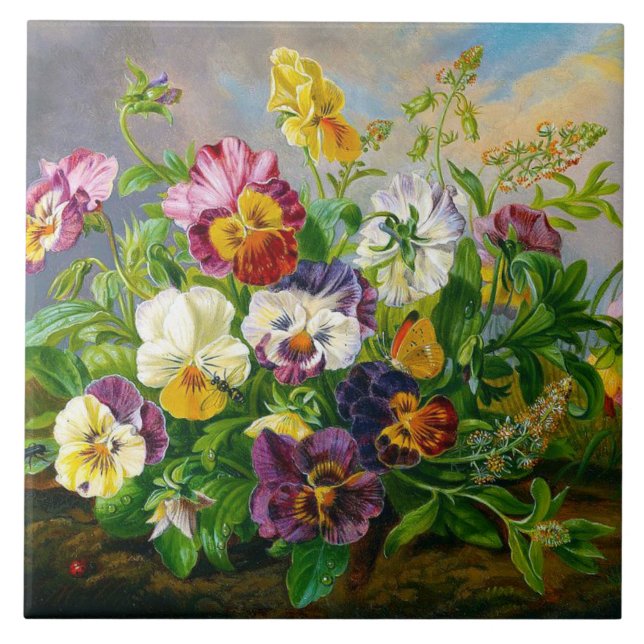 Anton Mollis VintagePansy Ceramic Tile (Front)