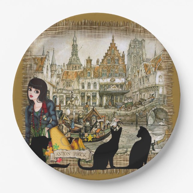 Anton Pieck - Amsterdam Paper Plate (Front)