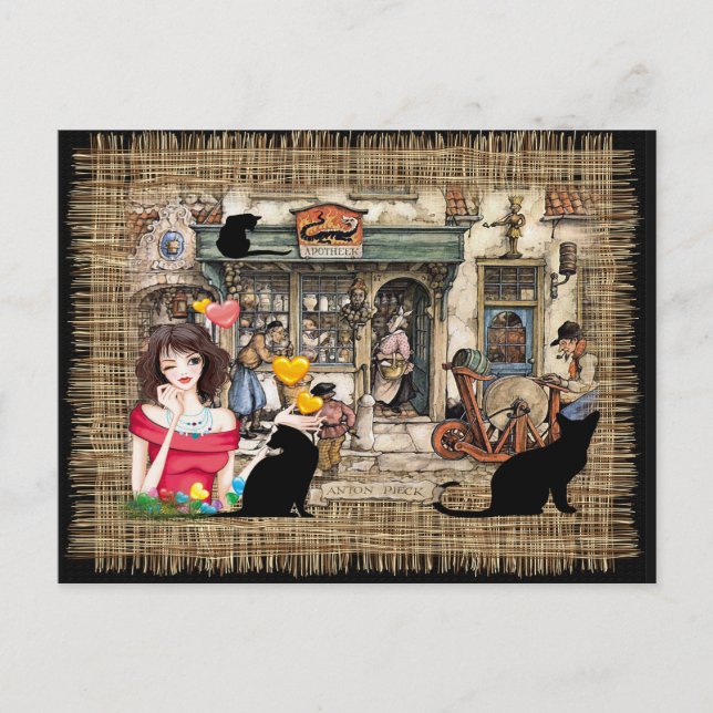 Anton Pieck - Chemist shop Postcard (Front)