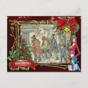 Anton Pieck christmas greetings Holiday Postcard