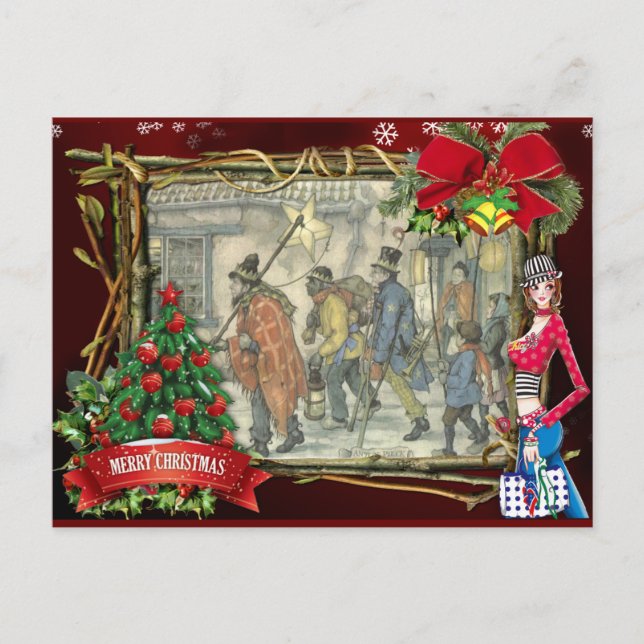 Anton Pieck christmas greetings Holiday Postcard (Front)