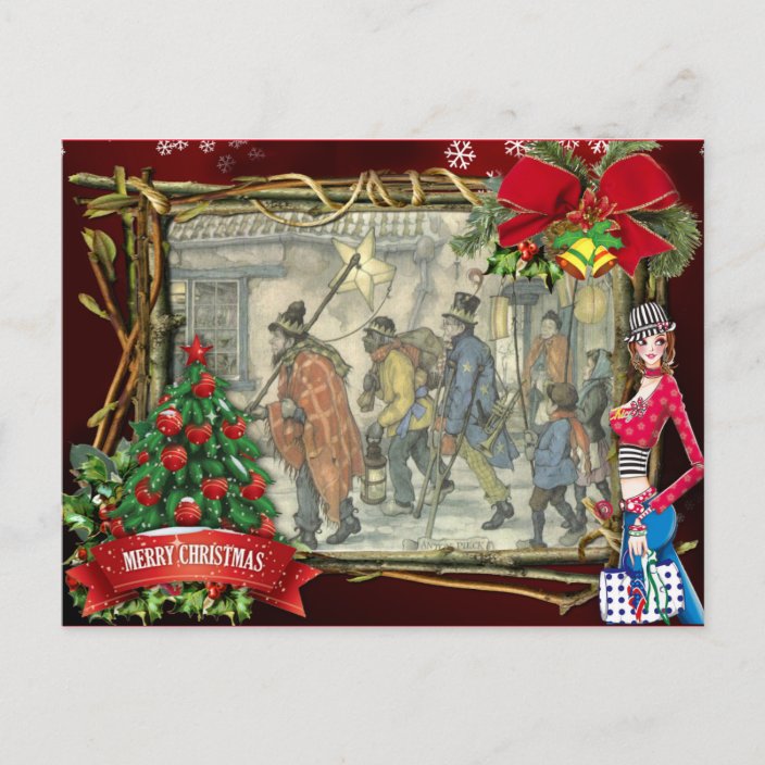 Anton Pieck christmas greetings Holiday Postcard | Zazzle.com.au