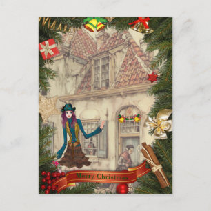 Anton Pieck Christmas invitation Holiday Postcard