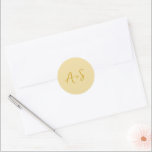 Antonia Butter Yellow Elegant Wedding Classic Round Sticker<br><div class="desc">Elegant wedding stickers featuring a simple design with your monogram in a script font.</div>
