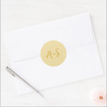 Antonia Butter Yellow Elegant Wedding Classic Round Sticker<br><div class="desc">Elegant wedding stickers featuring a simple design with your monogram in a script font.</div>