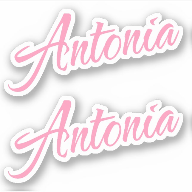 Antonia Decorative Name in Pink x2 Sticker (Front)