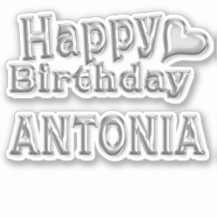Antonia Happy Birthday silver Sticker