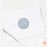 Antonia Powder Blue Elegant Wedding Classic Round Sticker<br><div class="desc">Elegant wedding stickers featuring a simple design with your monogram in a script font.</div>