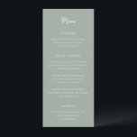 Antonia Sage Green Elegant Wedding Menu<br><div class="desc">Elegant wedding menus featuring a simple design with script and serif fonts.</div>